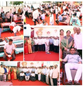 विश्वास पाटील (आबाजी) अमृत महोत्सवी वाढदिवस उपक्रमअंतर्गत : रक्तदान शिबिरात ५७५ रक्तदात्यांचे रक्तदान